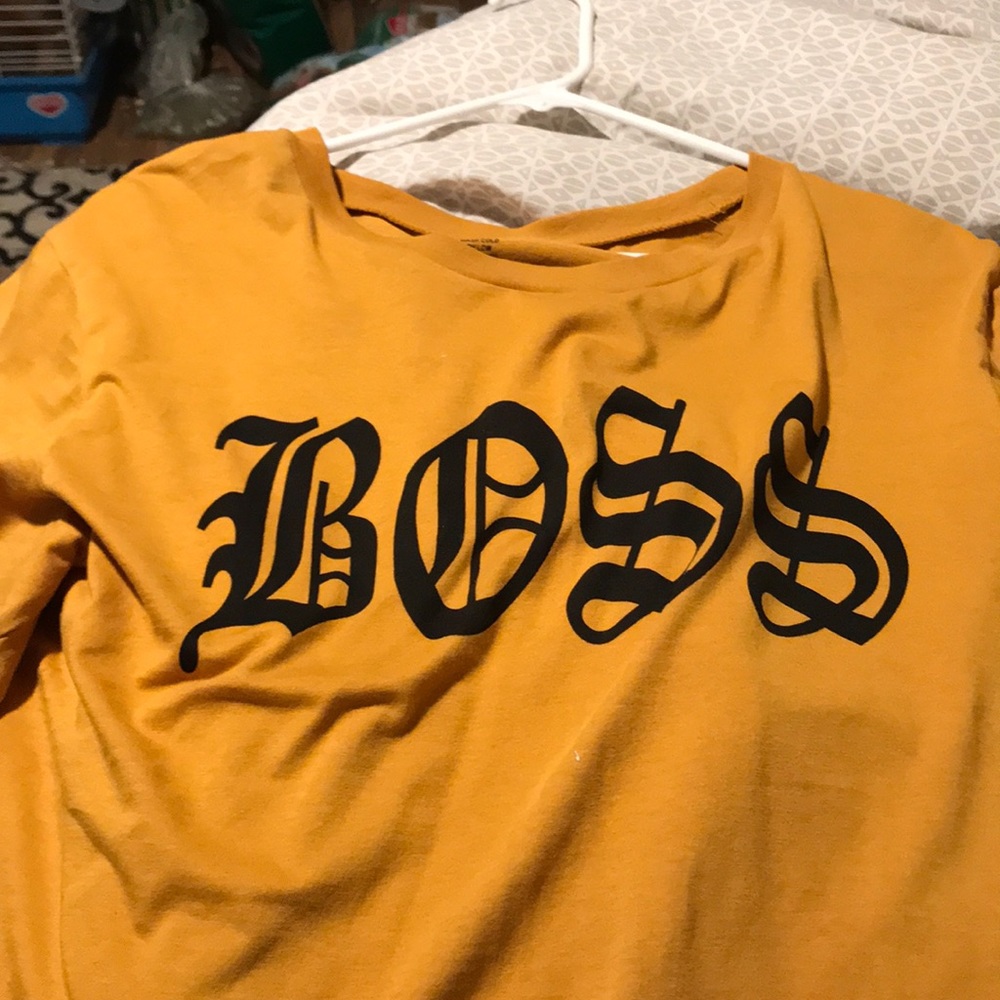 Yellow long sleeve shirt